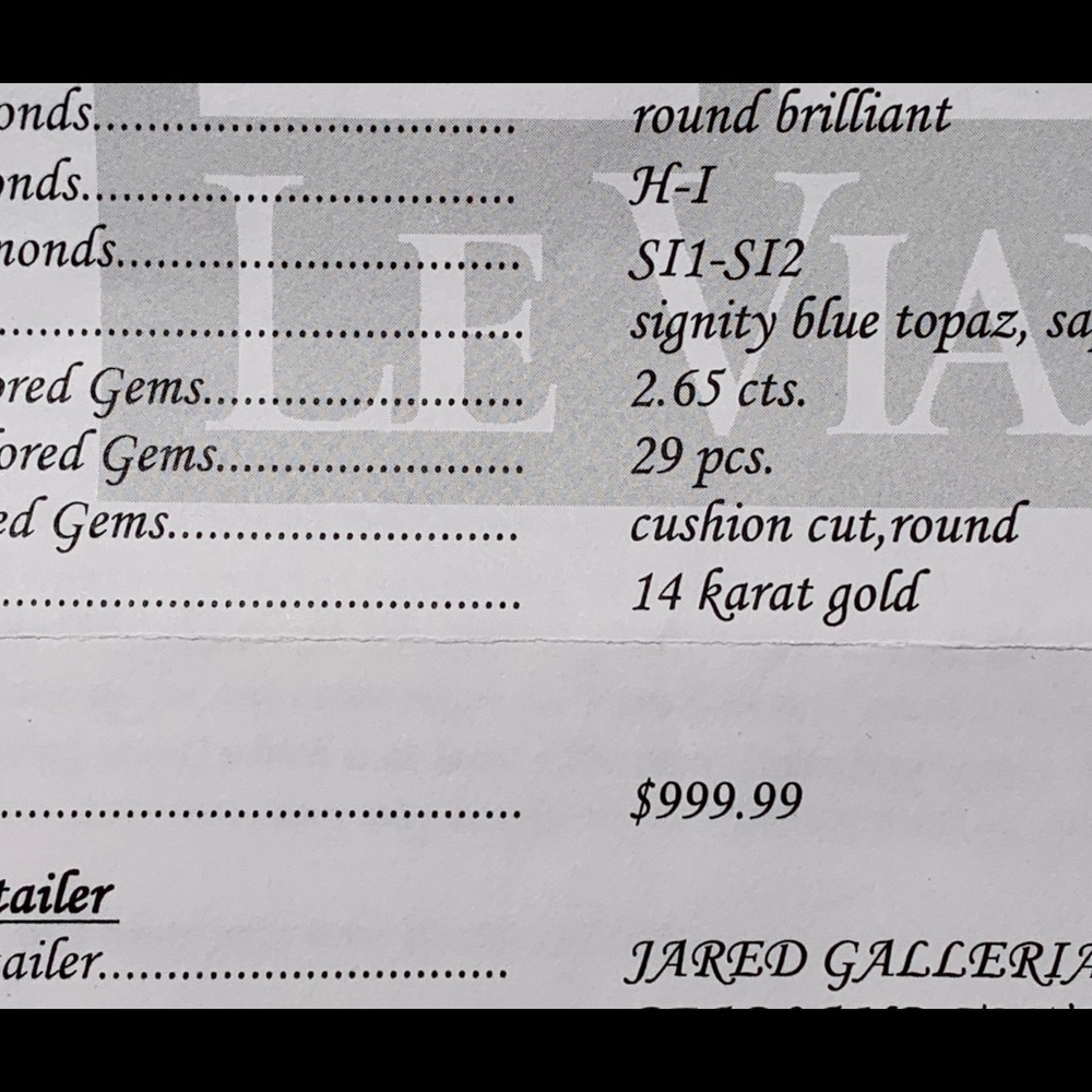 Le Vian diamond, blue topaz, sapphire neck - Picture 7 of 9